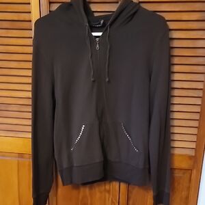 Brown Hoodie with Studded Pockets